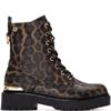 XTI WOMENS ANIMAL PRINT ZIP LACE BOOT - LEOPARD