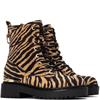 XTI WOMENS ANIMAL PRINT ZIP LACE BOOT - ZEBRA
