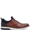 RIEKER MENS LACE CASUAL SHOE - NAVY BROWN