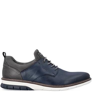 RIEKER MENS LACE CASUAL SHOE - NAVY TABACCO