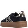 XTI WOMENS LACE TRAINER - BLACK ZEBRA