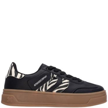 XTI WOMENS LACE TRAINER - BLACK ZEBRA