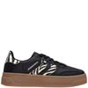 XTI WOMENS LACE TRAINER - BLACK ZEBRA