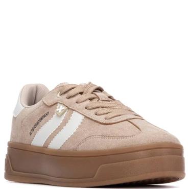 XTI WOMENS LACE TRAINER - BEIGE