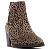 XTI WOMENS ANIMAL PRINT ZIP ANKLE BOOT - TAUPE ANIMAL PRINT