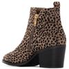 XTI WOMENS ANIMAL PRINT ZIP ANKLE BOOT - TAUPE ANIMAL PRINT