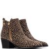 XTI WOMENS ANIMAL PRINT ZIP ANKLE BOOT - TAUPE ANIMAL PRINT