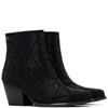 XTI WOMENS DIAMANTE ZIP ANKLE BOOT - BLACK