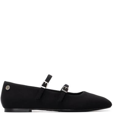 XTI WOMENS FLAT STRAP SHOE - BLACK