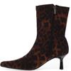 XTI WOMENS POINT TOE ZIP ANKLE BOOT - LEOPARD