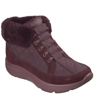 SKECHERS WOMENS ENCORE ANKLE BOOTS - BURGUNDY