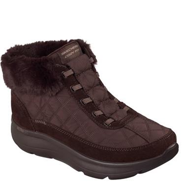 SKECHERS WOMENS ENCORE ANKLE BOOTS - DARK BROWN