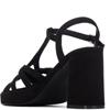 XTI WOMENS HIGH HEEL STRAP SANDAL - BLACK SUEDE