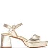 XTI WOMENS HIGH HEEL STRAP SANDAL - GOLD