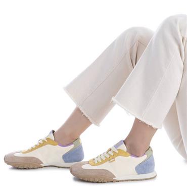 XTI WOMENS LACE TRAINER - YELLOW