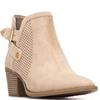 XTI WOMENS ZIP ANKLE BOOT - BEIGE SUEDE