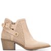 XTI WOMENS ZIP ANKLE BOOT - BEIGE SUEDE