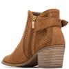 XTI WOMENS ZIP ANKLE BOOT - CAMEL SUEDE