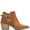 XTI WOMENS ZIP ANKLE BOOT - CAMEL SUEDE