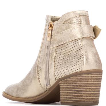 XTI WOMENS ZIP ANKLE BOOT - GOLD