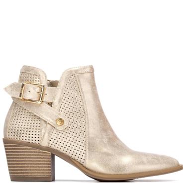 XTI WOMENS ZIP ANKLE BOOT - GOLD