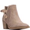 XTI WOMENS ZIP ANKLE BOOT - TAUPE SUEDE