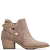 XTI WOMENS ZIP ANKLE BOOT - TAUPE SUEDE