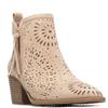 XTI WOMENS ZIP ANKLE BOOT - BEIGE SUEDE