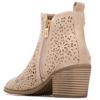 XTI WOMENS ZIP ANKLE BOOT - BEIGE SUEDE