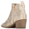 XTI WOMENS ZIP ANKLE BOOT - GOLD
