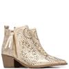 XTI WOMENS ZIP ANKLE BOOT - GOLD