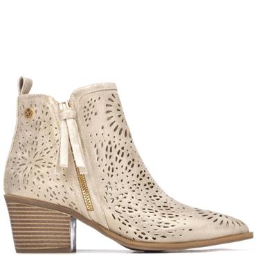 XTI WOMENS ZIP ANKLE BOOT - GOLD