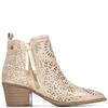 XTI WOMENS ZIP ANKLE BOOT - GOLD