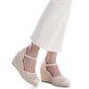 XTI WOMENS WEDGE SANDAL - BEIGE