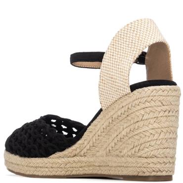 XTI WOMENS WEDGE SANDAL - BLACK