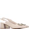 XTI WOMENS LOW HEEL SLING BACK - BEIGE