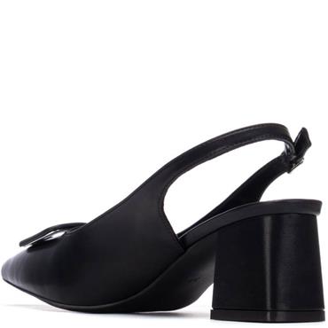 XTI WOMENS LOW HEEL SLING BACK - BLACK