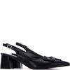 XTI WOMENS LOW HEEL SLING BACK - BLACK