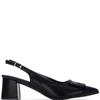 XTI WOMENS LOW HEEL SLING BACK - BLACK