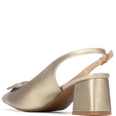 XTI WOMENS LOW HEEL SLING BACK - GOLD