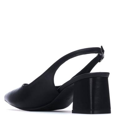 XTI WOMENS LOW HEEL SLING BACK - BLACK