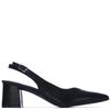 XTI WOMENS LOW HEEL SLING BACK - BLACK