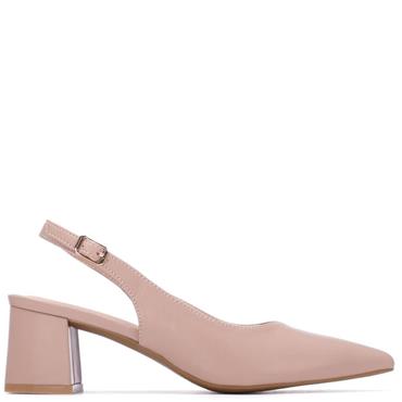 XTI WOMENS LOW HEEL SLING BACK - NUDE
