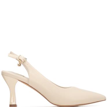 XTI WOMENS MID HEEL SLING BACK - BEIGE