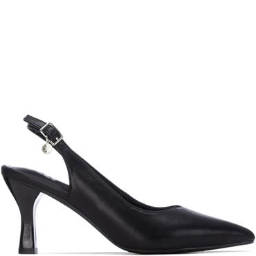 XTI WOMENS MID HEEL SLING BACK - BLACK