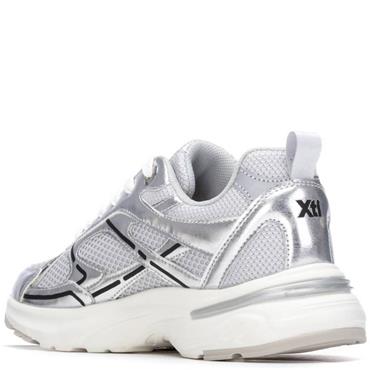 XTI WOMENS LACE TRAINER - SILVER