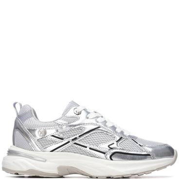 XTI WOMENS LACE TRAINER - SILVER