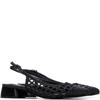 XTI WOMENS LOW HEEL SLING BACK - BLACK