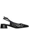 XTI WOMENS LOW HEEL SLING BACK - BLACK
