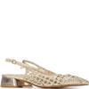 XTI WOMENS LOW HEEL SLING BACK - GOLD